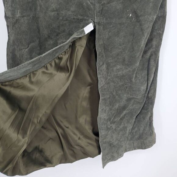 BLANKNYC Women's Hunter Green Leather Front Slit Midi Skirt Size 31 - Picture 8 of 10